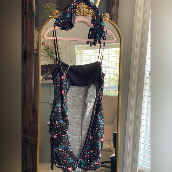 For Love and Lemons NWT Posey Polka Dot Mini Dress w/ Matching Gloves - Picture 12 of 16